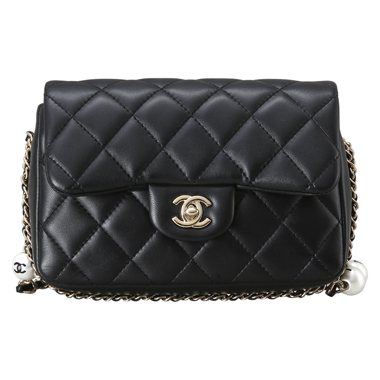 CHANEL(USED)샤넬 클래식 램스킨 뉴미니 시즌 진주 크로스백