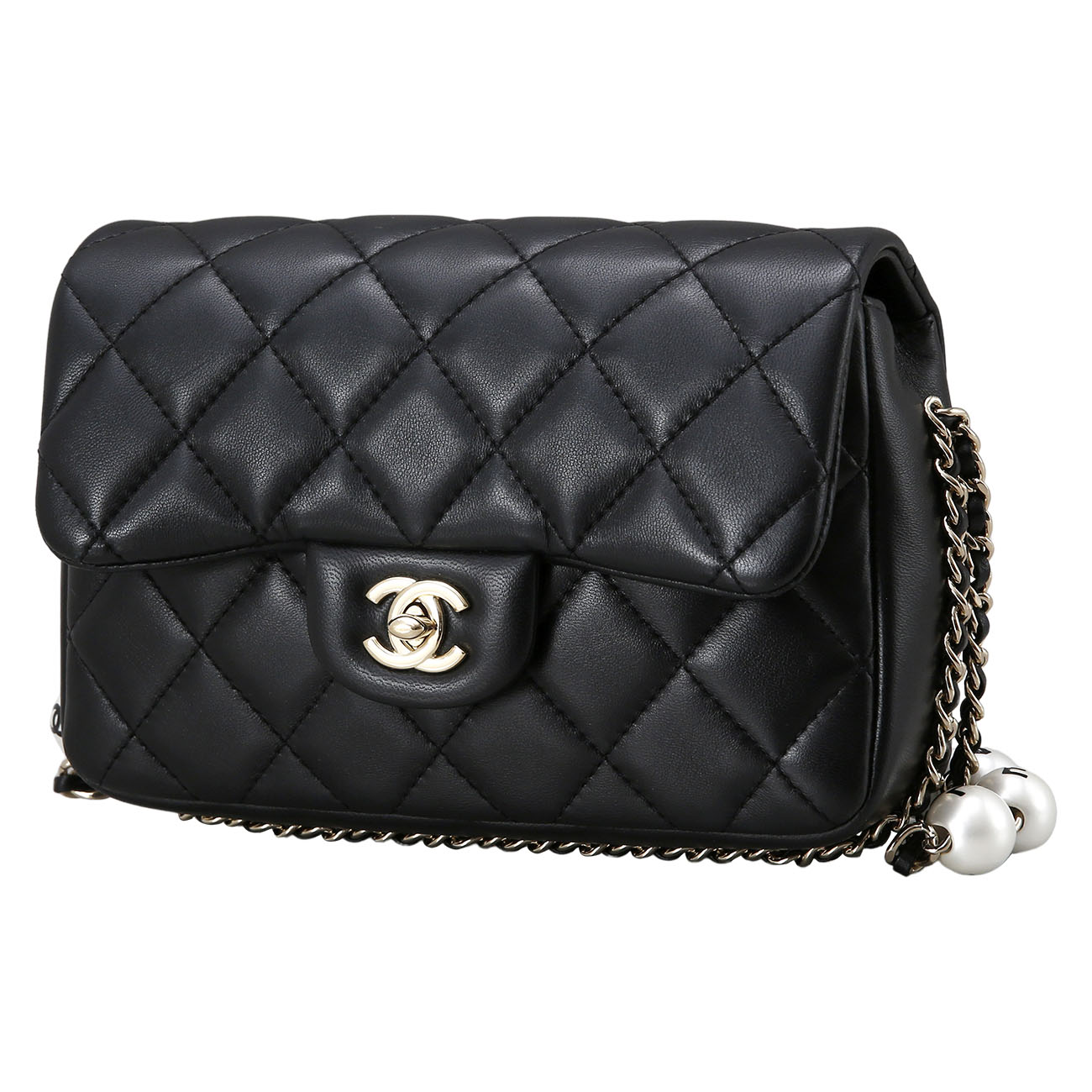 CHANEL(USED)샤넬 클래식 램스킨 뉴미니 시즌 진주 크로스백