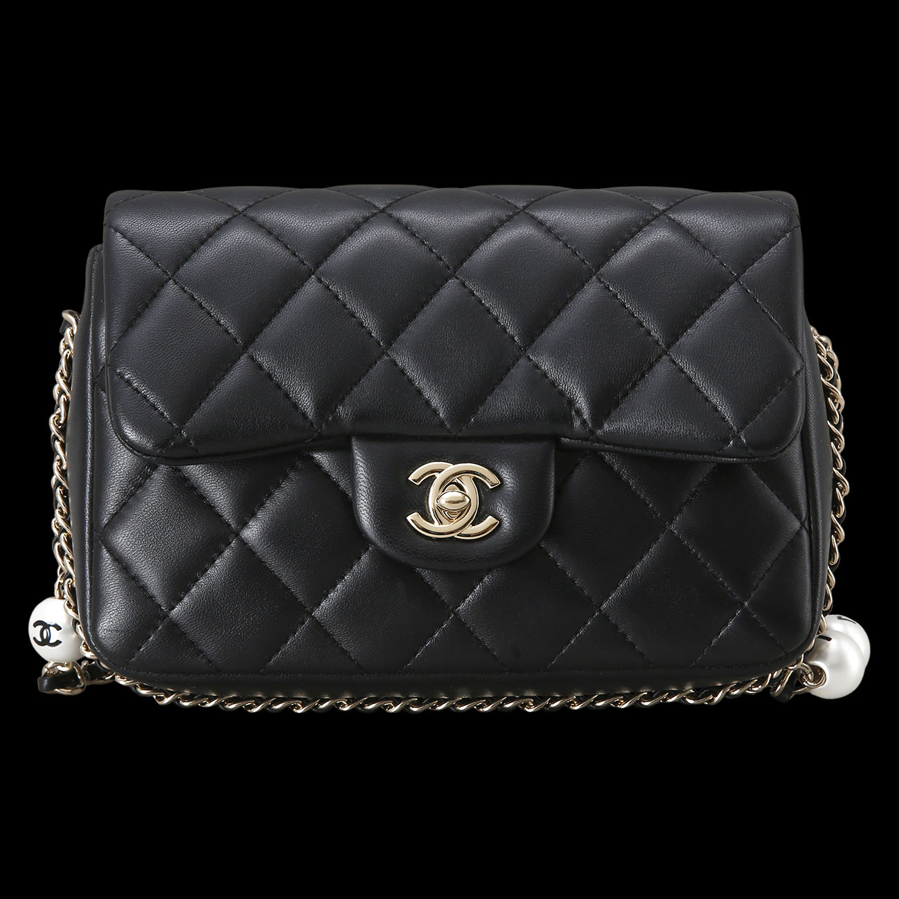 CHANEL(USED)샤넬 클래식 램스킨 뉴미니 시즌 진주 크로스백
