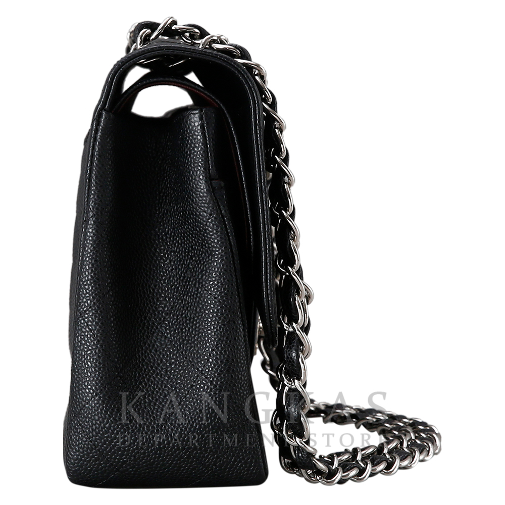 CHANEL(USED)샤넬 클래식 캐비어 점보 블랙 은장