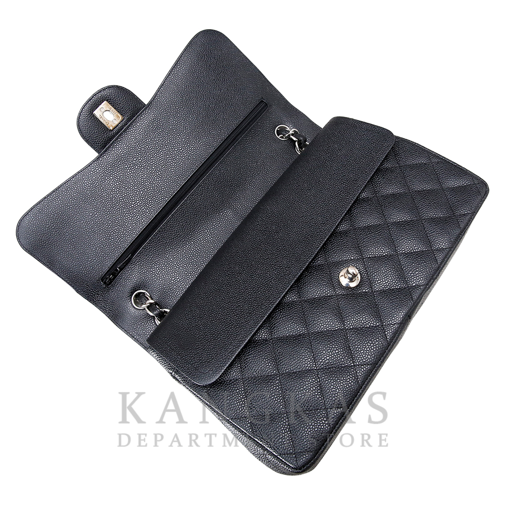 CHANEL(USED)샤넬 클래식 캐비어 점보 블랙 은장