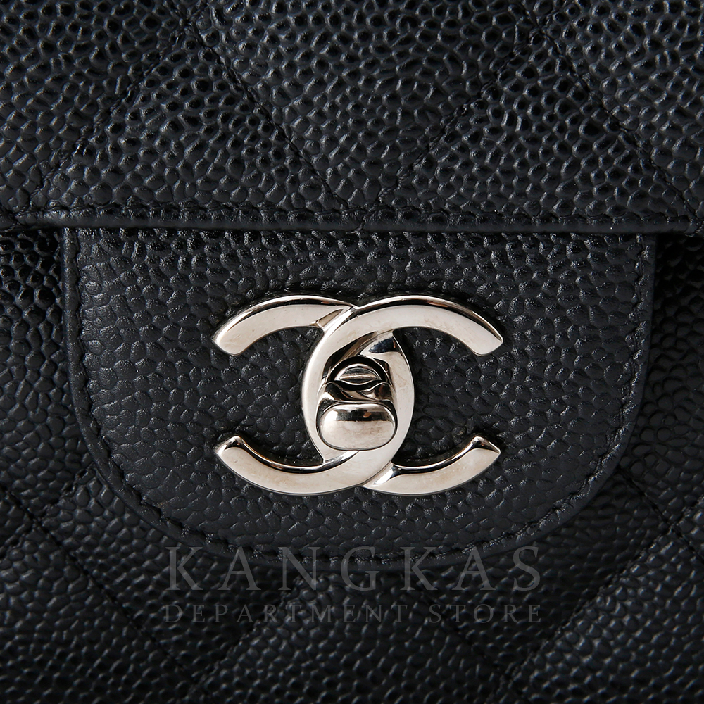 CHANEL(USED)샤넬 클래식 캐비어 점보 블랙 은장