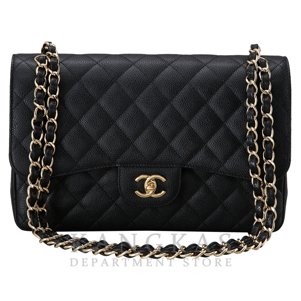 CHANEL(USED)샤넬 클래식 캐비어 점보 블랙 금장
