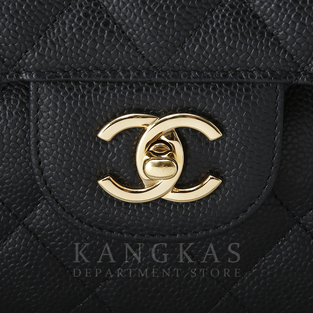 CHANEL(USED)샤넬 클래식 캐비어 점보 블랙 금장