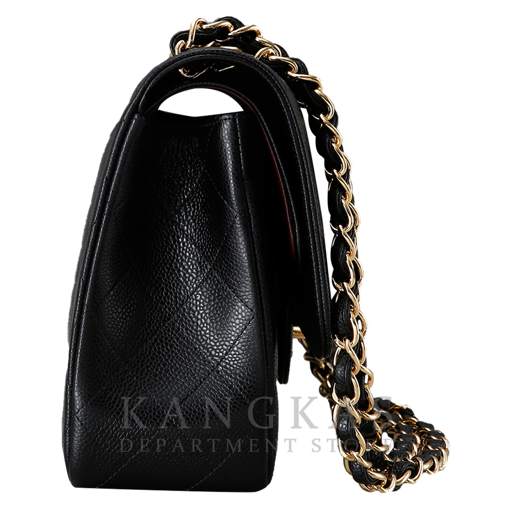 CHANEL(USED)샤넬 클래식 캐비어 점보 블랙 금장