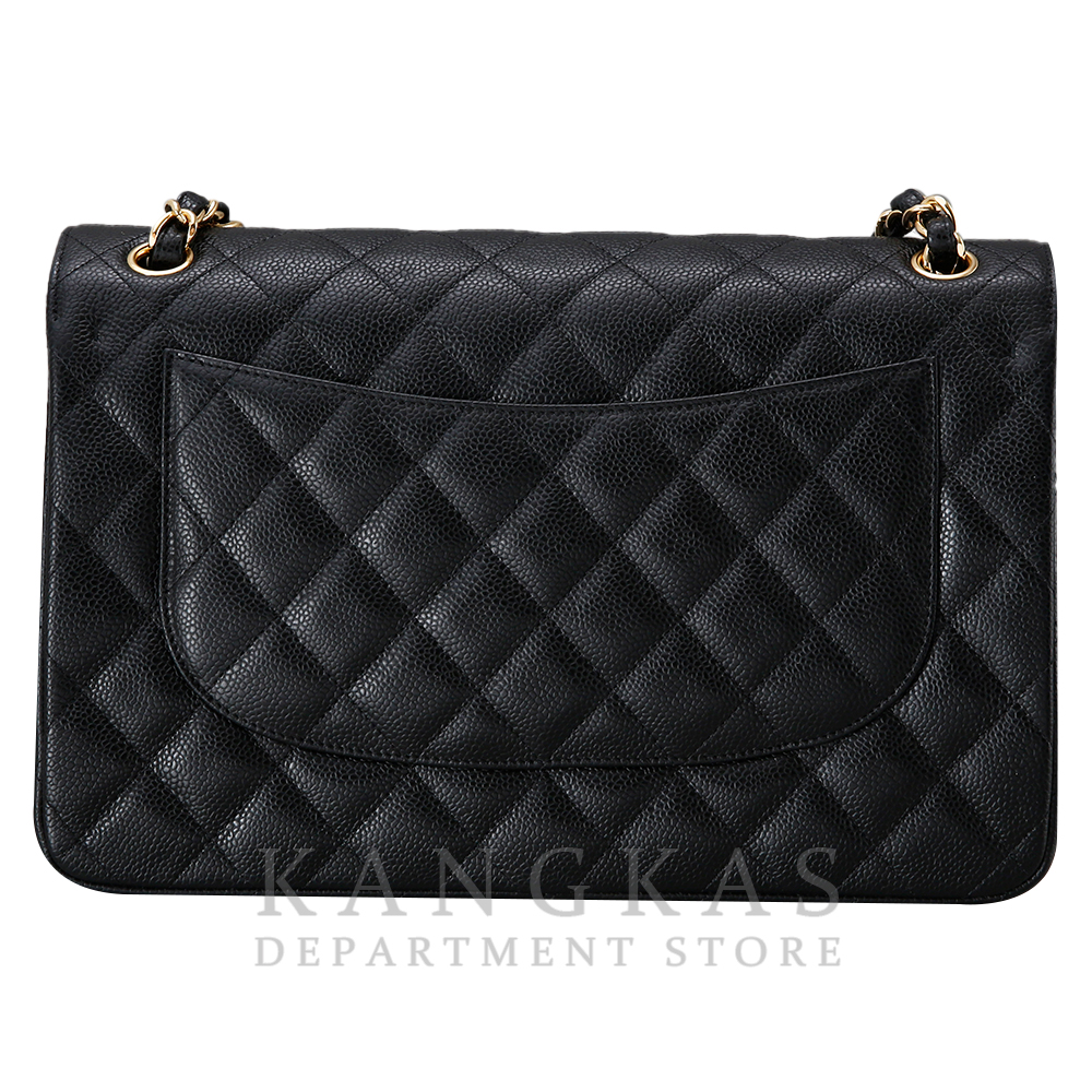 CHANEL(USED)샤넬 클래식 캐비어 점보 블랙 금장