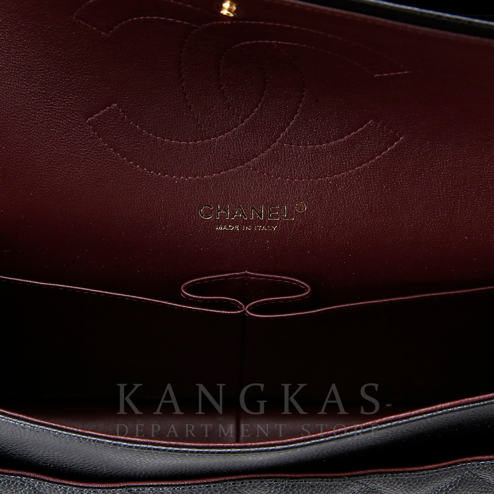 CHANEL(USED)샤넬 클래식 캐비어 점보 블랙 금장