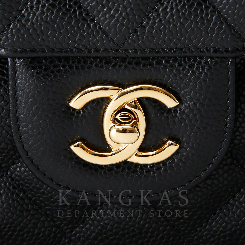 CHANEL(USED)샤넬 클래식 캐비어 점보 블랙 금장