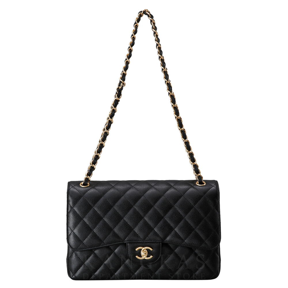 CHANEL(USED)샤넬 클래식 캐비어 점보 블랙
