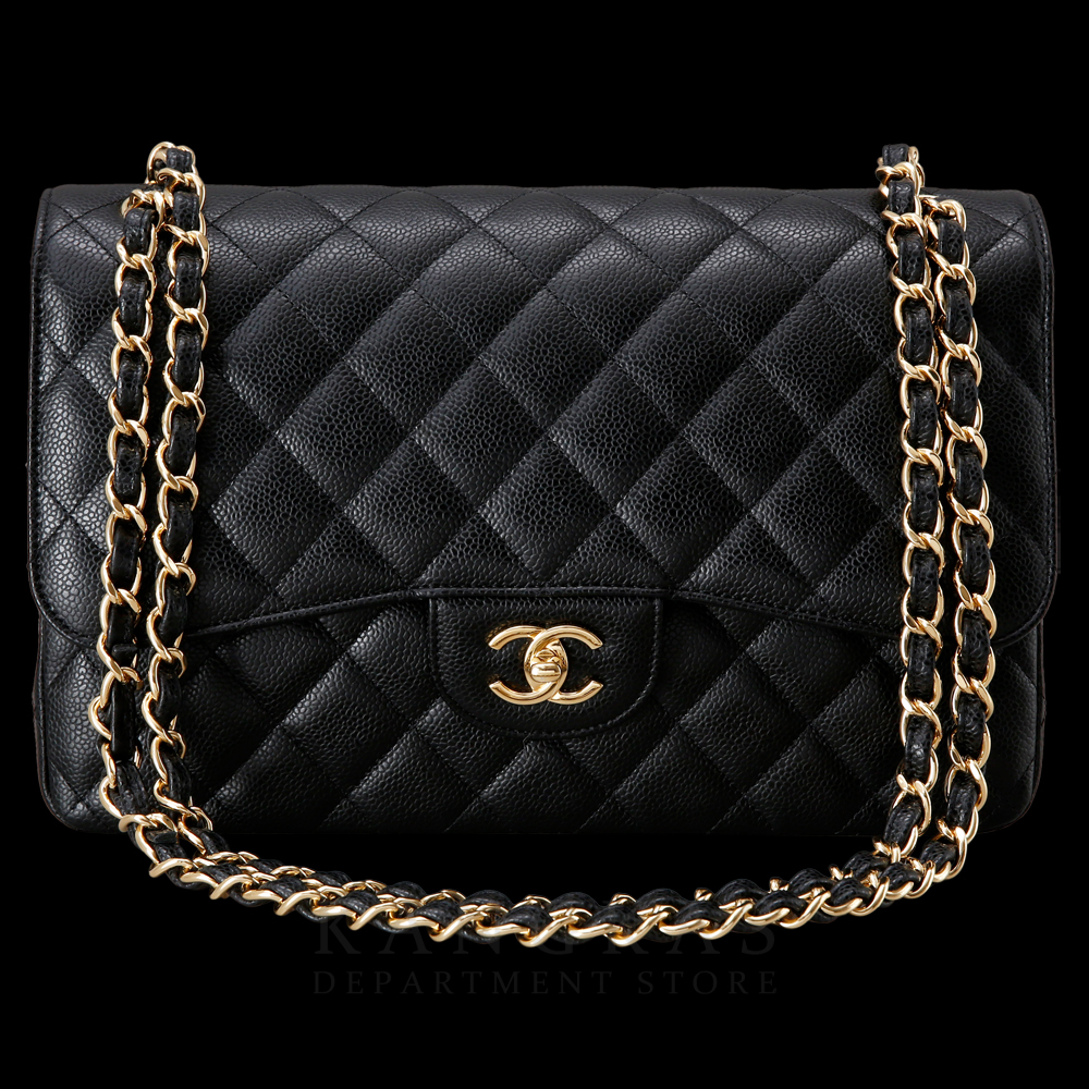 CHANEL(USED)샤넬 클래식 캐비어 점보 블랙