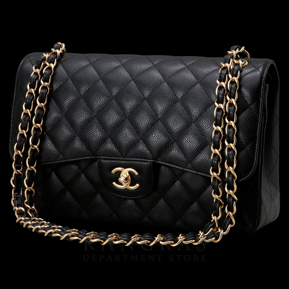 CHANEL(USED)샤넬 클래식 캐비어 점보 블랙