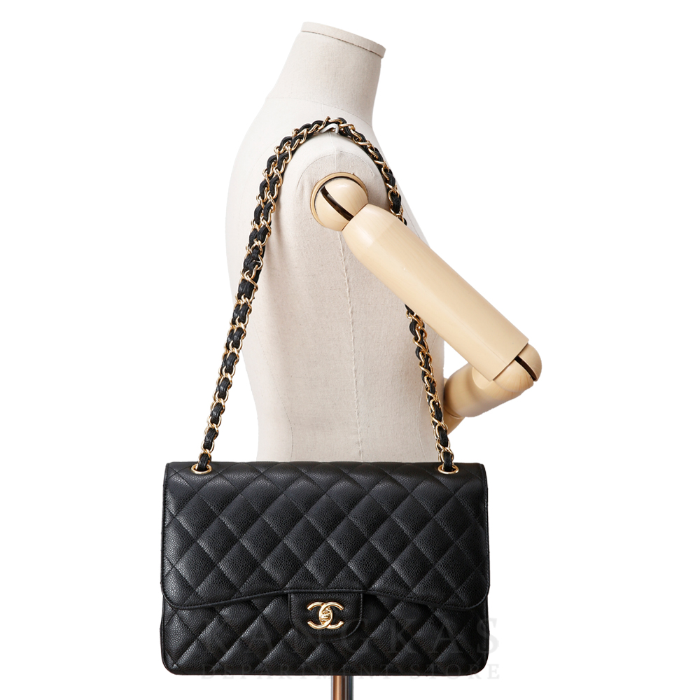 CHANEL(USED)샤넬 클래식 캐비어 점보 블랙