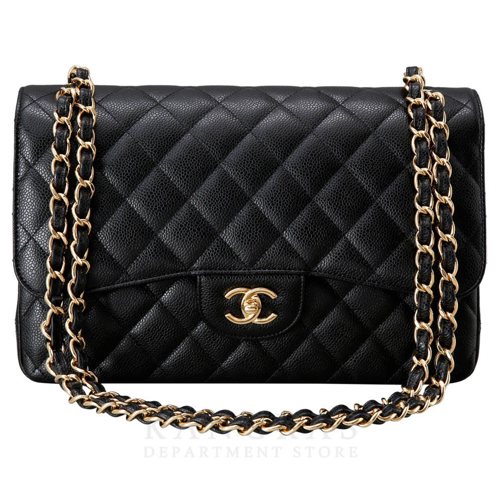 CHANEL(USED)샤넬 클래식 캐비어 점보 블랙