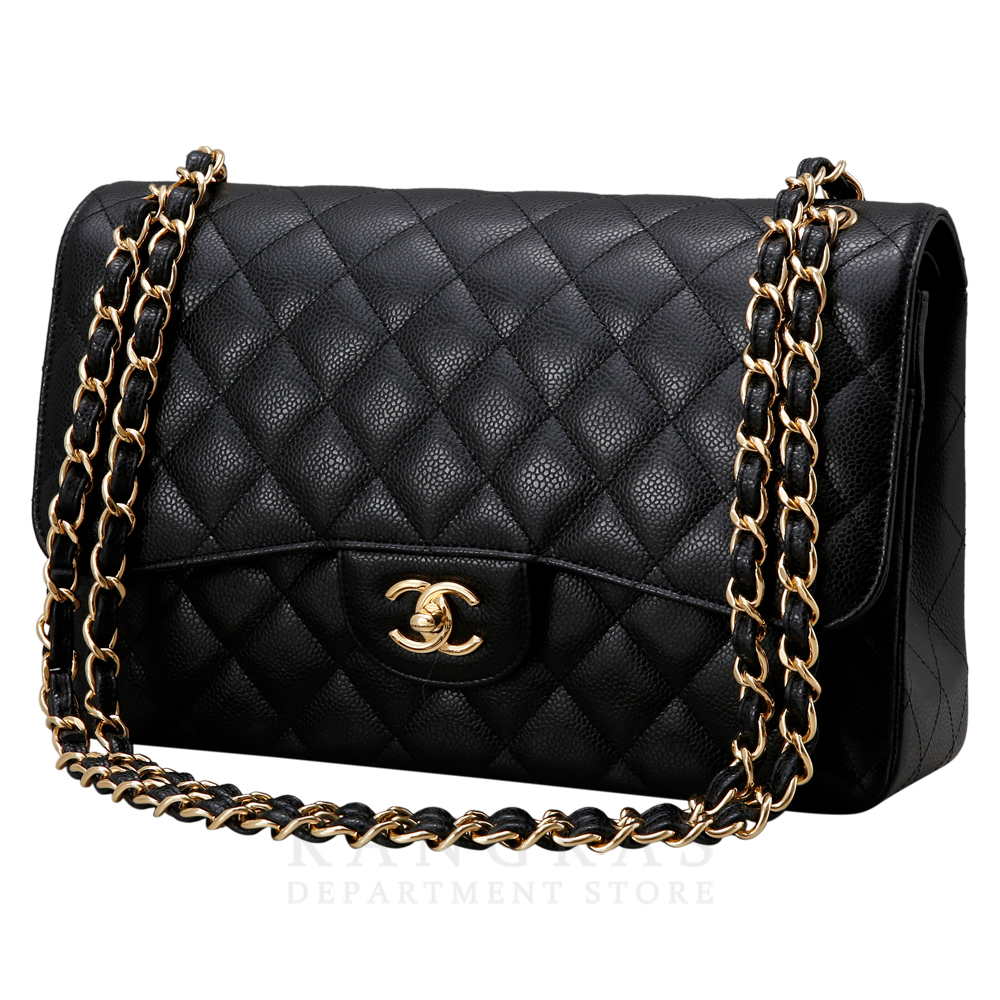CHANEL(USED)샤넬 클래식 캐비어 점보 블랙