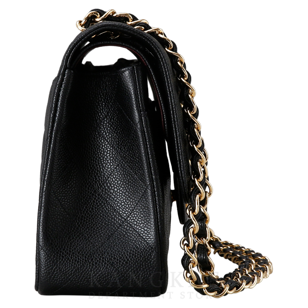 CHANEL(USED)샤넬 클래식 캐비어 점보 블랙 금장