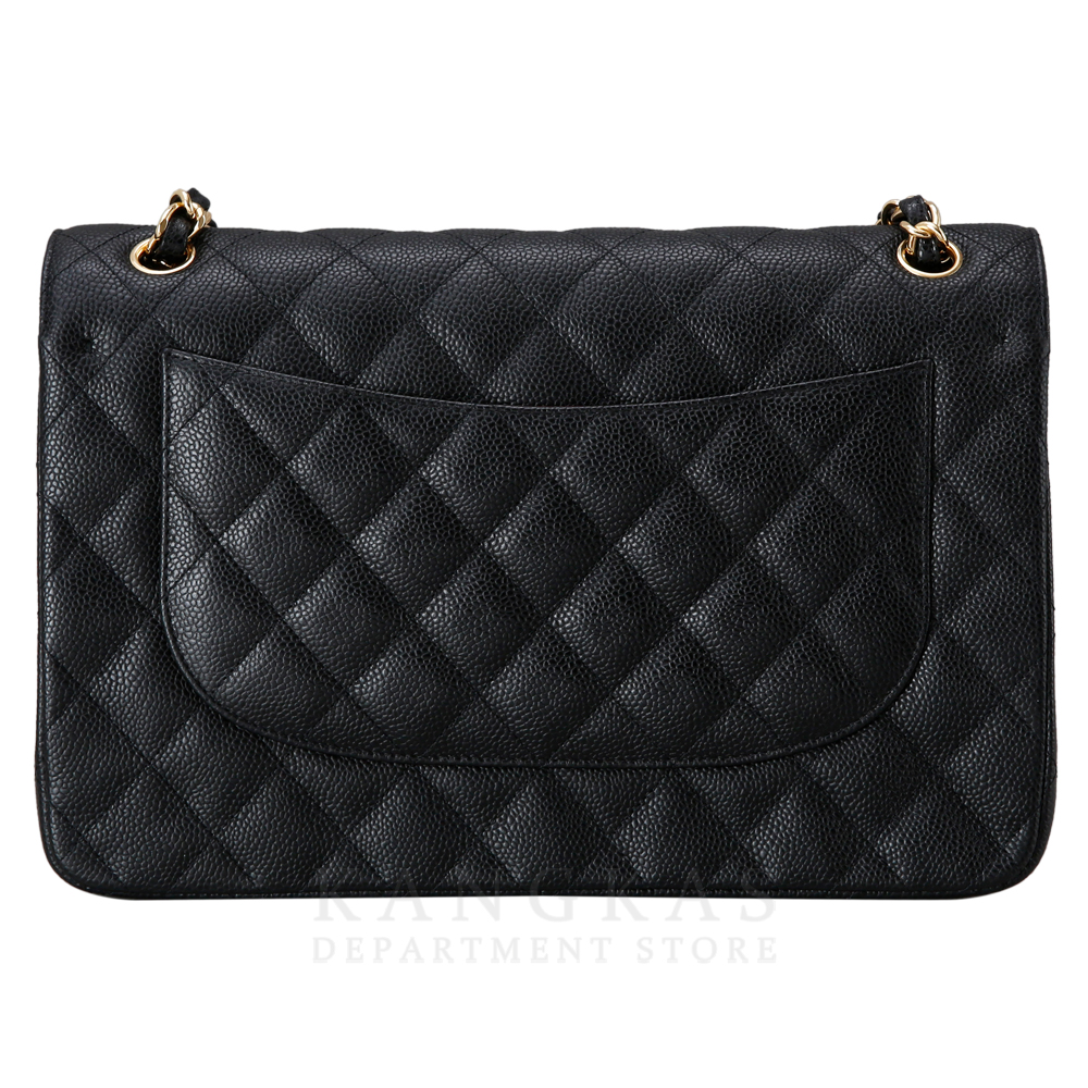 CHANEL(USED)샤넬 클래식 캐비어 점보 블랙 금장