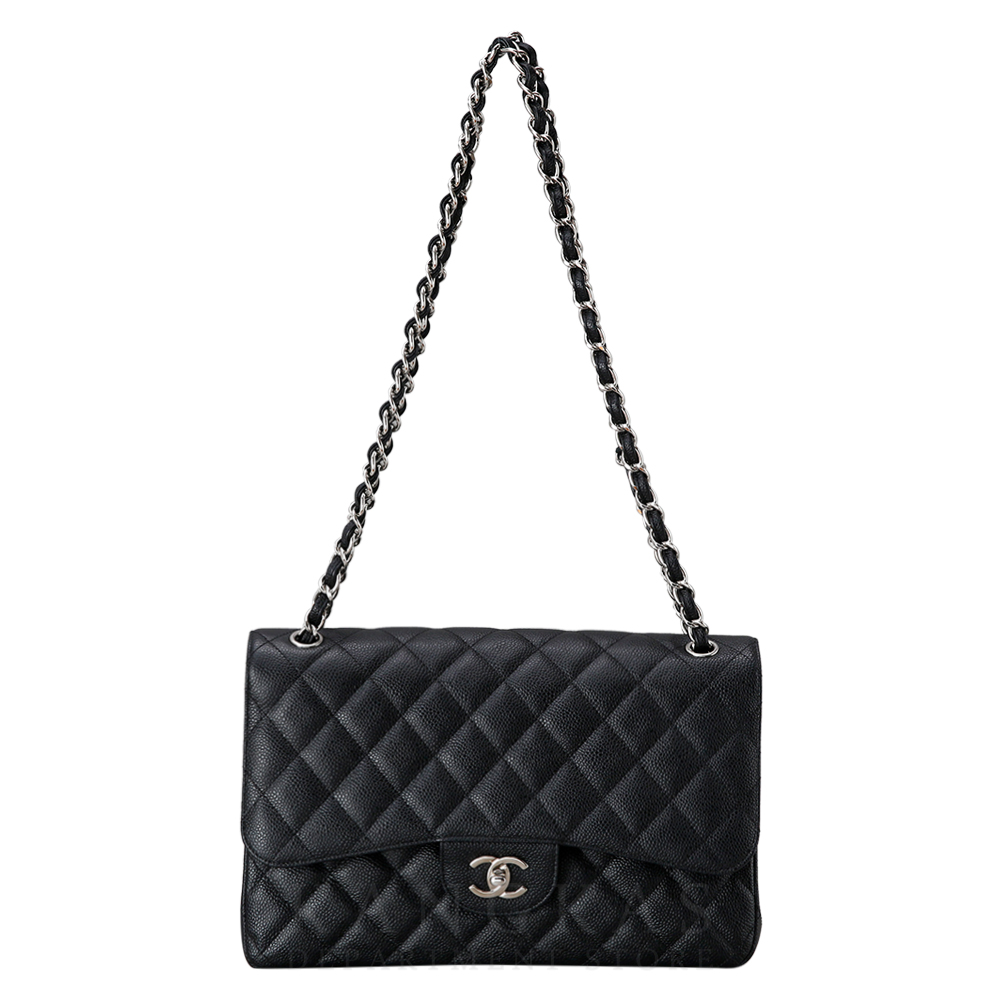 CHANEL(USED)샤넬 클래식 캐비어 점보 블랙
