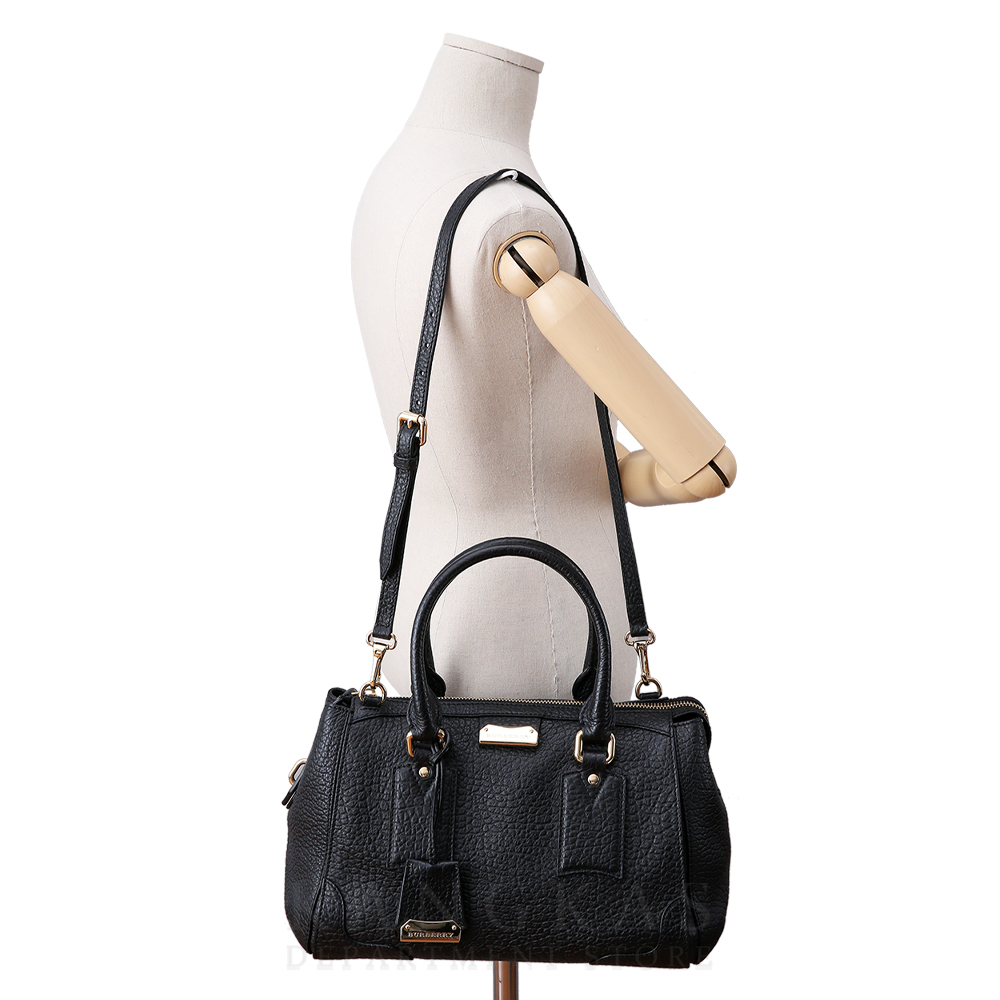 BURBERRY(USED)버버리 블랙 레더 토트숄더