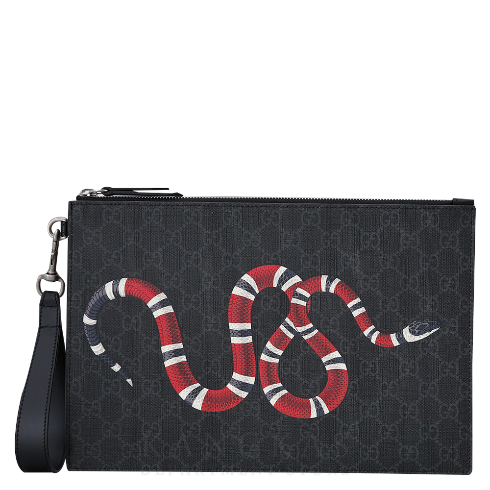 GUCCI(USED)구찌 GG로고 킹스네이크 수프림 클러치백