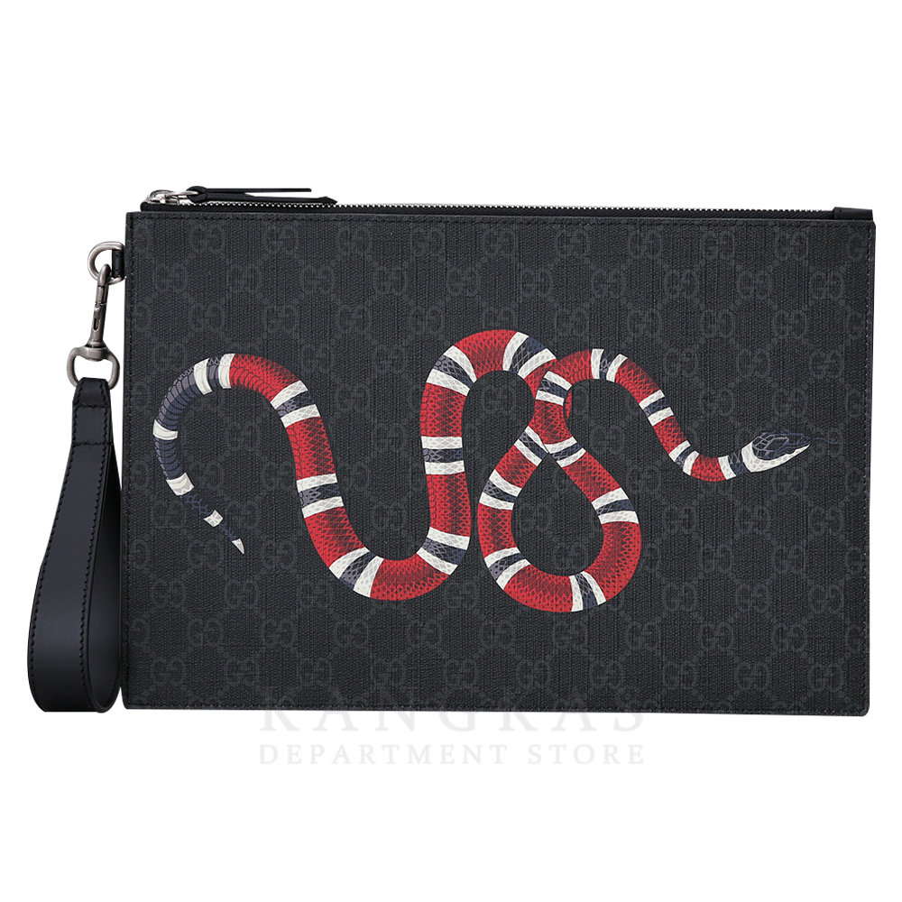 GUCCI(USED)구찌 GG로고 킹스네이크 수프림 클러치백