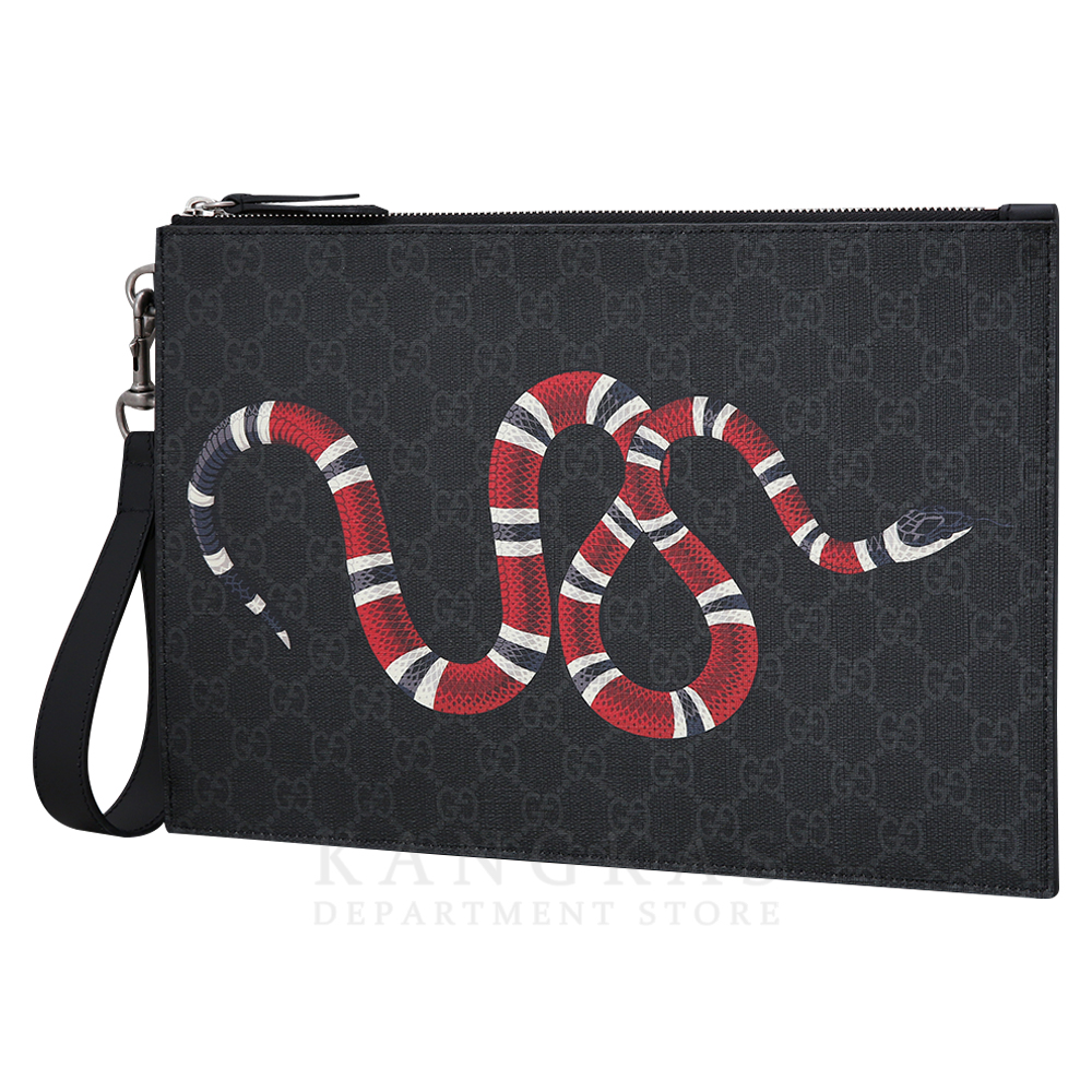 GUCCI(USED)구찌 GG로고 킹스네이크 수프림 클러치백