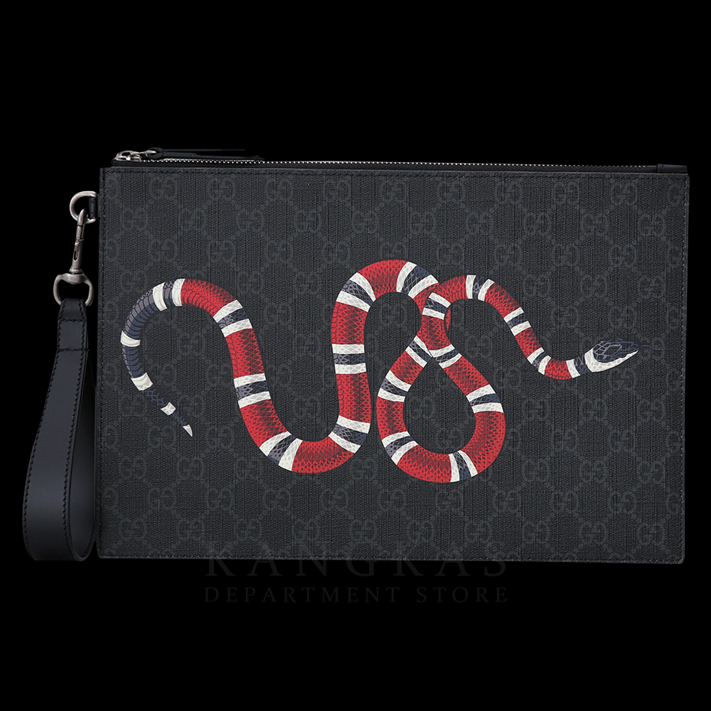 GUCCI(USED)구찌 GG로고 킹스네이크 수프림 클러치백
