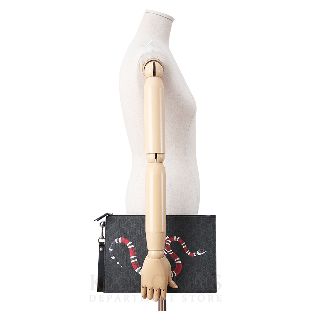 GUCCI(USED)구찌 GG로고 킹스네이크 수프림 클러치백