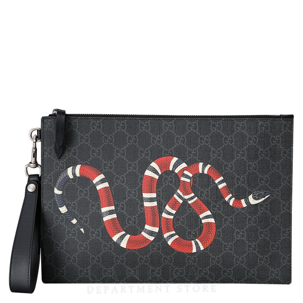 GUCCI(USED)구찌 GG로고 킹스네이크 수프림 클러치백