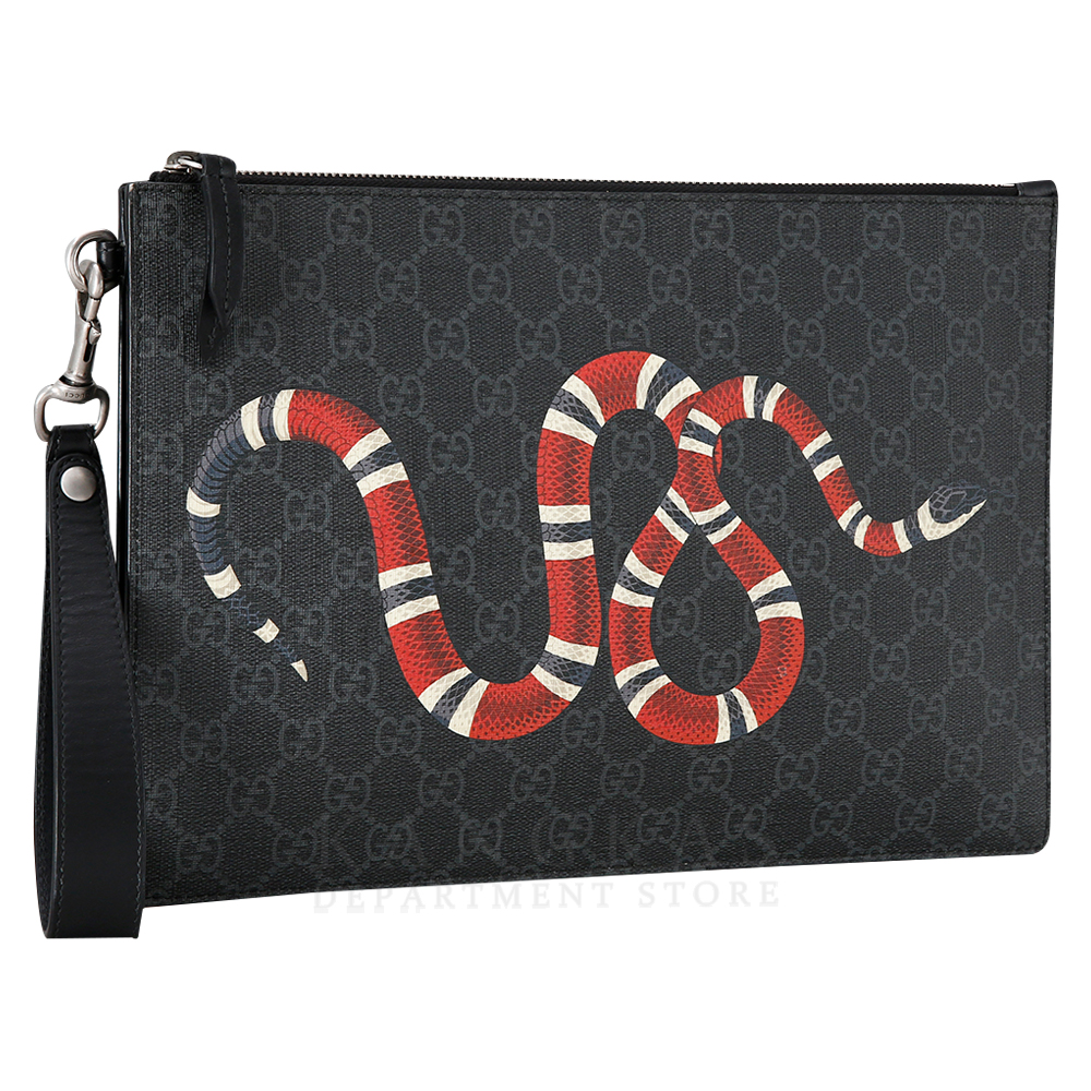 GUCCI(USED)구찌 GG로고 킹스네이크 수프림 클러치백