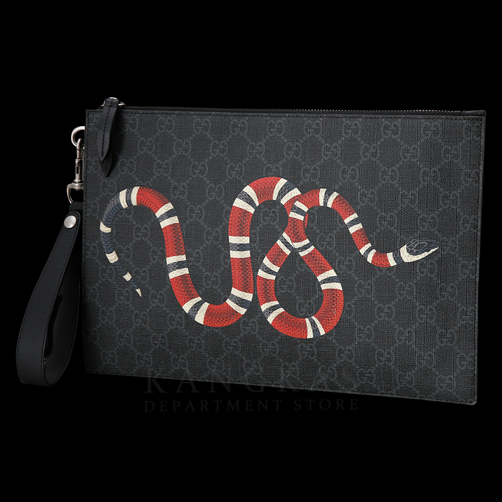 GUCCI(USED)구찌 GG로고 킹스네이크 수프림 클러치백