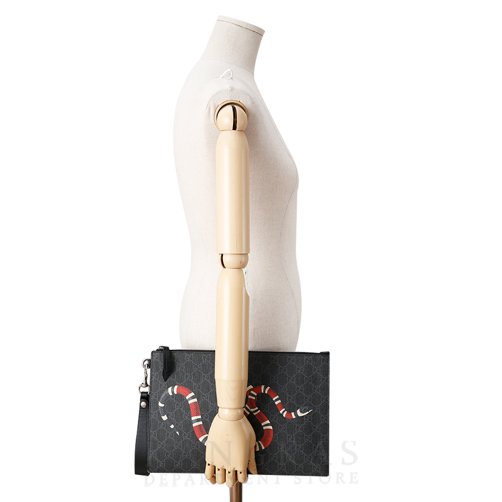 GUCCI(USED)구찌 GG로고 킹스네이크 수프림 클러치백