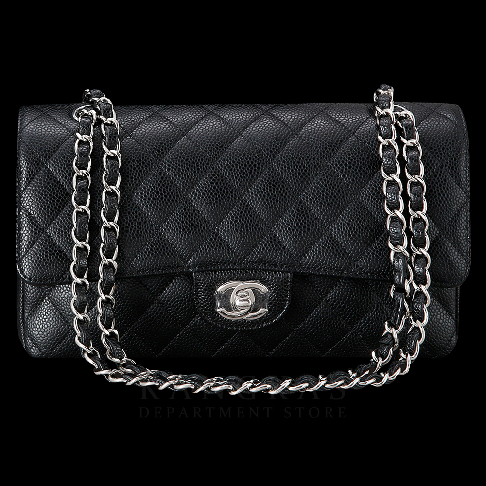 CHANEL(USED)샤넬 클래식 캐비어 미듐 은장