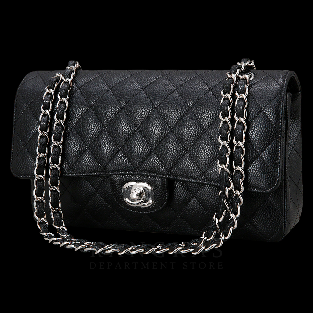 CHANEL(USED)샤넬 클래식 캐비어 미듐 은장