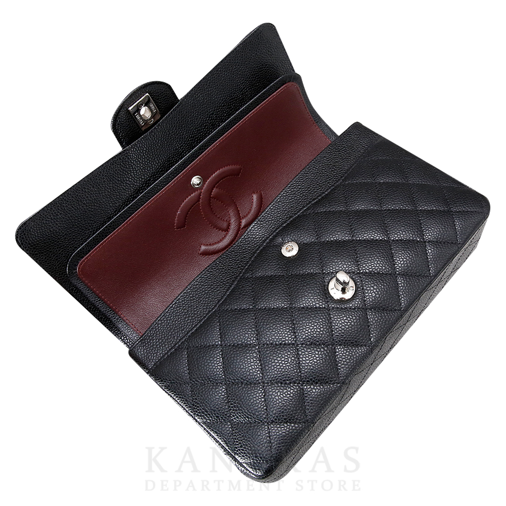 CHANEL(USED)샤넬 클래식 캐비어 미듐 은장