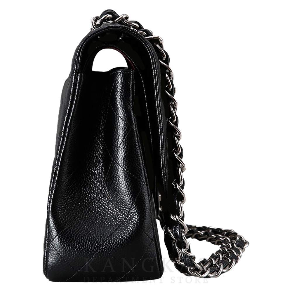 CHANEL(USED)샤넬 클래식 캐비어 점보 블랙 은장