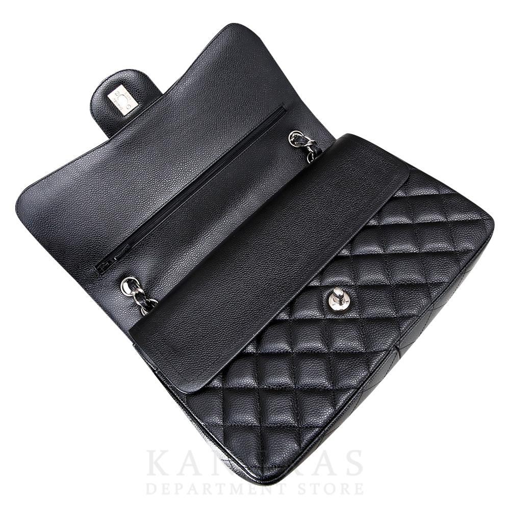 CHANEL(USED)샤넬 클래식 캐비어 점보 블랙 은장