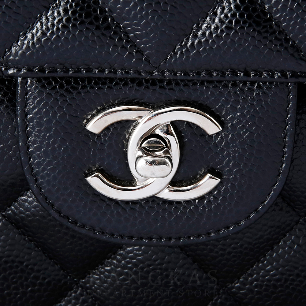 CHANEL(USED)샤넬 클래식 캐비어 점보 블랙 은장