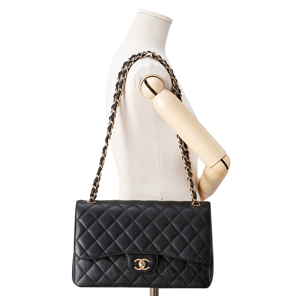 CHANEL(USED)샤넬 캐비어 클래식 점보 금장