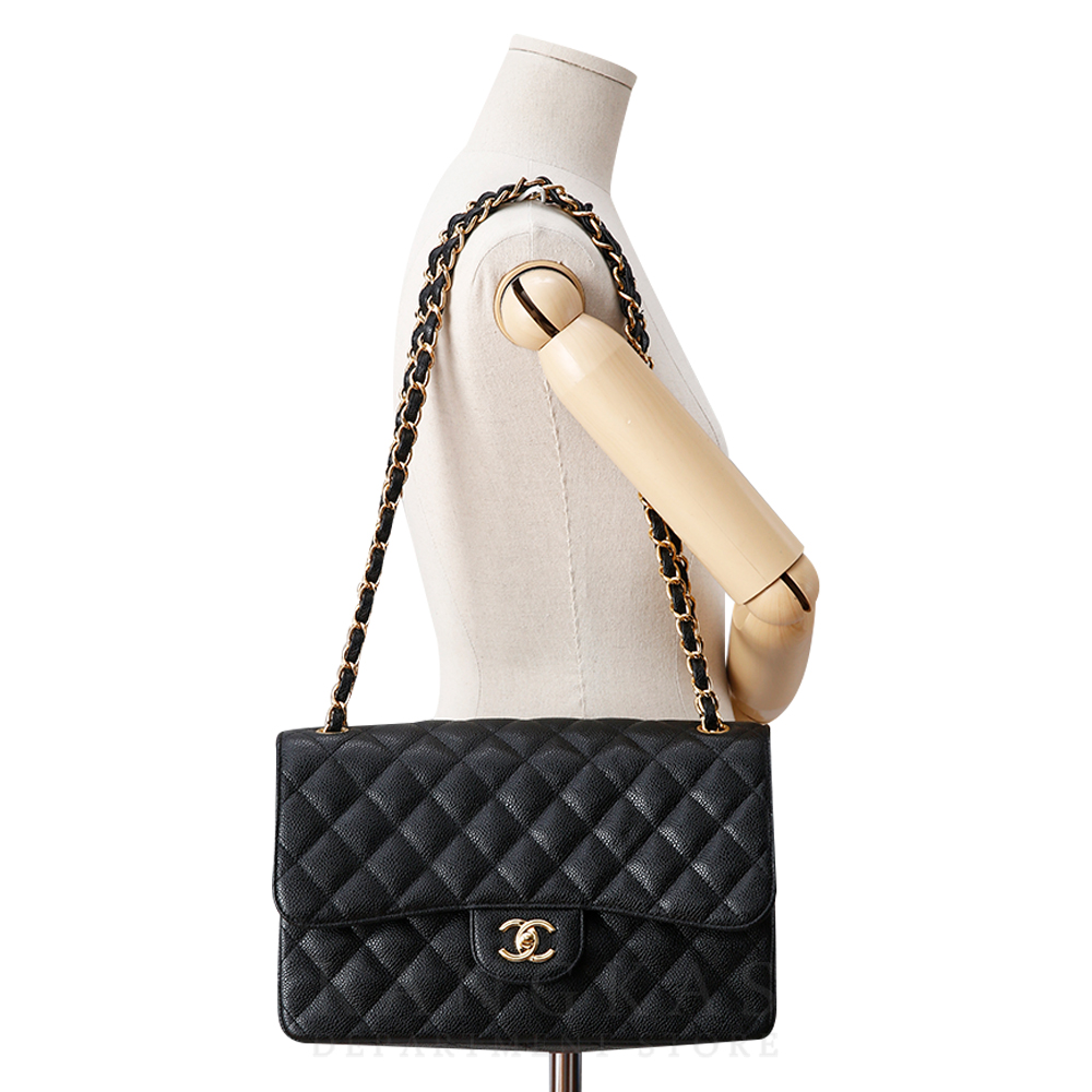 CHANEL(USED)샤넬 캐비어 클래식 점보 금장