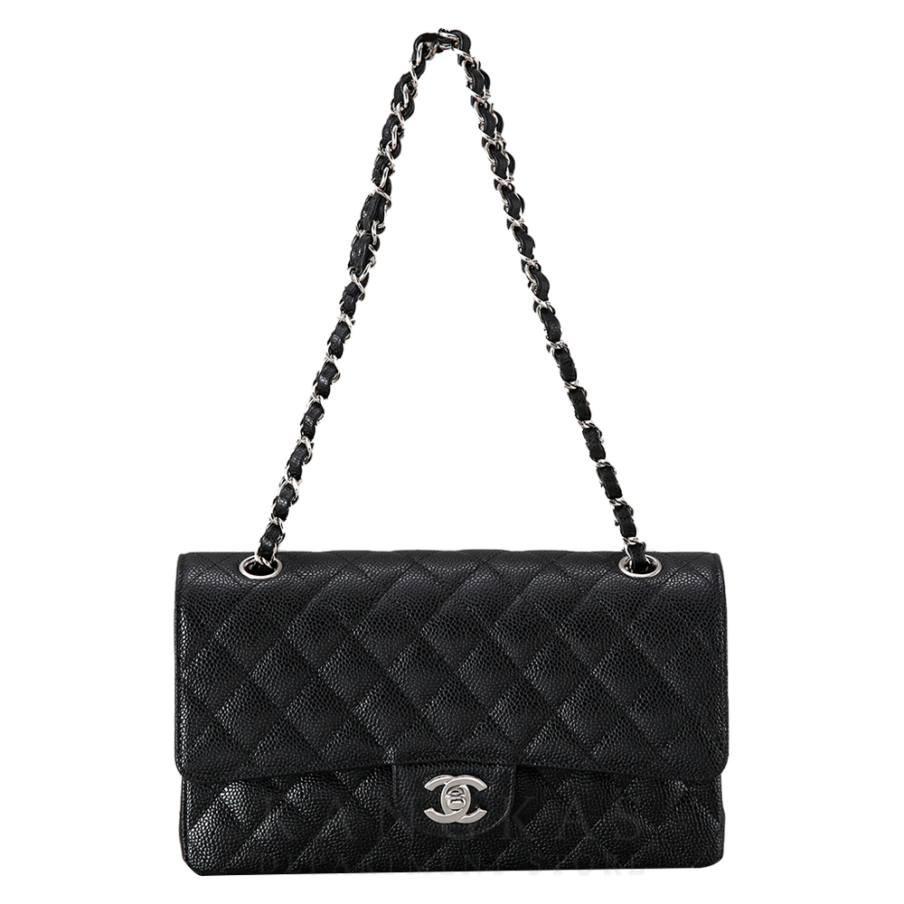 CHANEL(USED)샤넬  클래식 캐비어 미듐 블랙