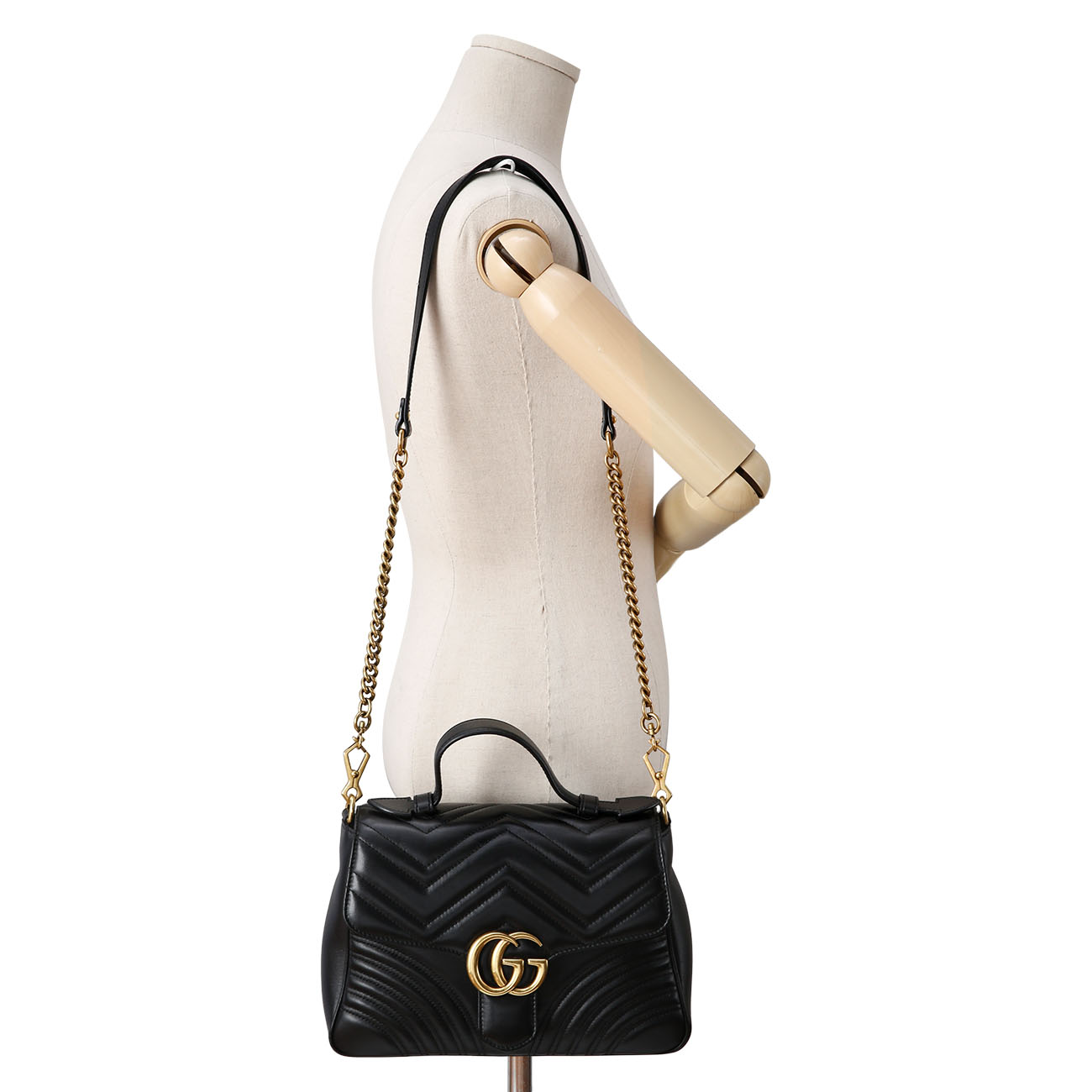 GUCCI(USED)구찌 498110 GG마몽 마틀라세 탑 핸들백 미디움