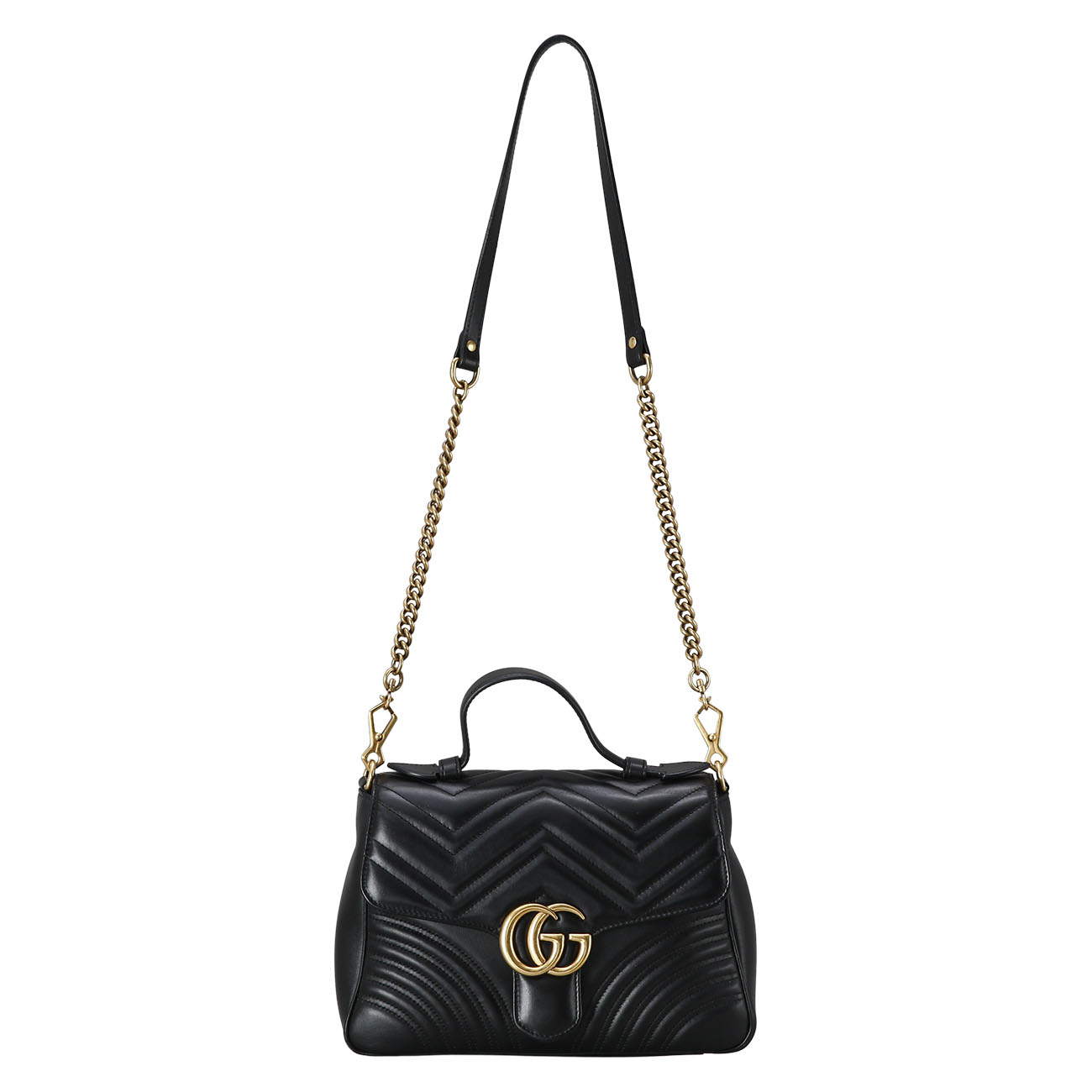 GUCCI(USED)구찌 498110 GG마몽 마틀라세 탑 핸들백 미디움